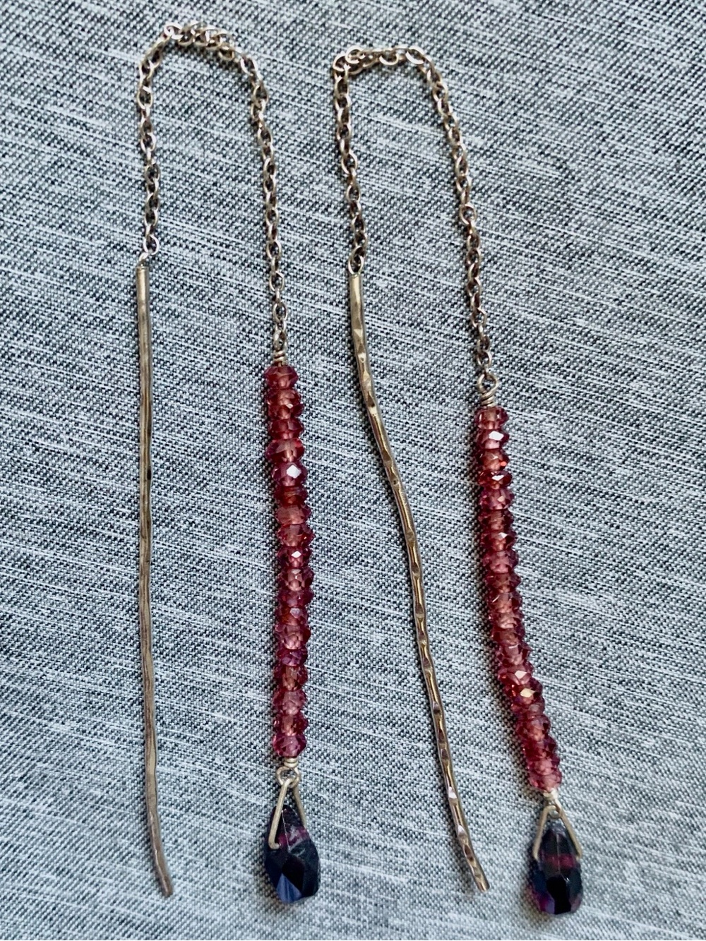 Chan Luu Threader Earrings - Garnet